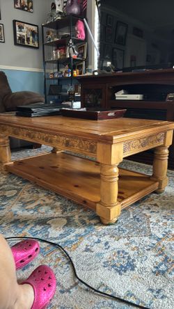 Solid oak coffee table