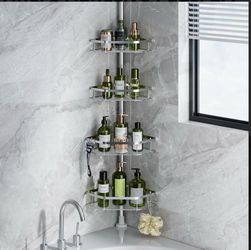 4-Tier Corner Shower Caddy Tension Pole