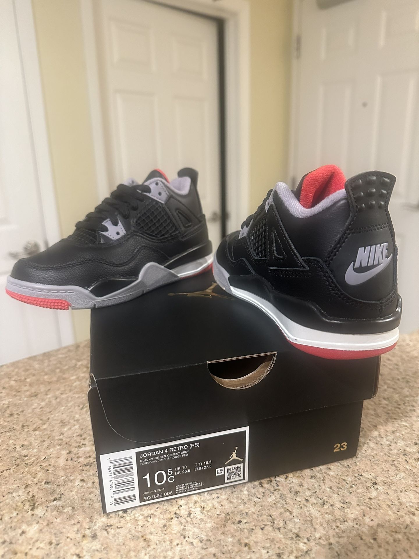 Jordan 4 Retro Bred Reimagined PS Size 10.5C 