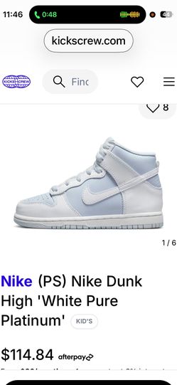 Nike dunk kids size 12.5
