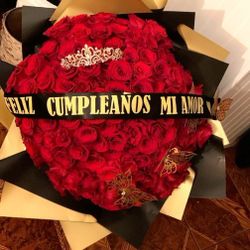 Hermoso Ramo Buchon De Rosas/ 100 Rosas/buchon 100 Rosas
