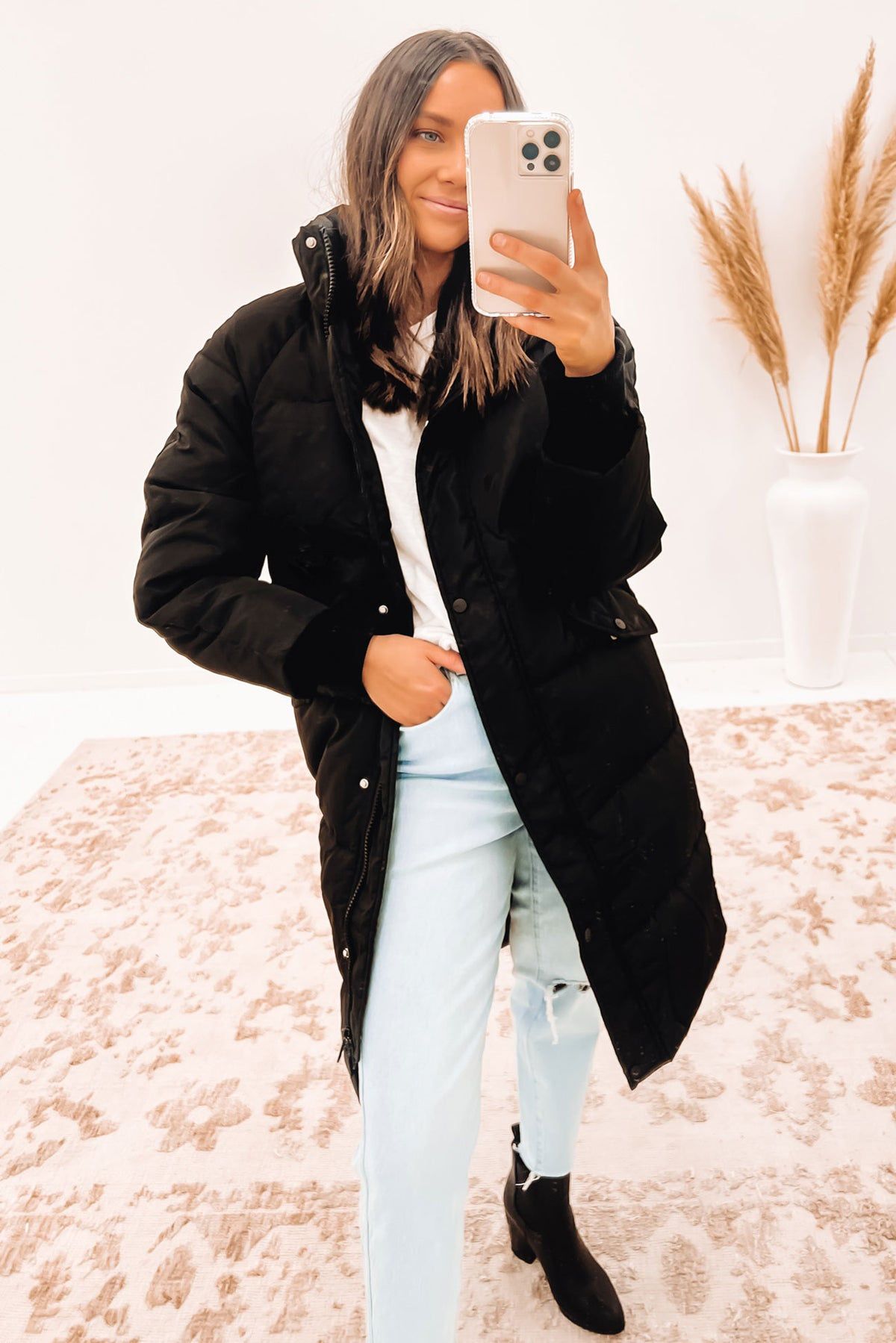  Parka Puff Winter Coat 🧥 With faux Fur Removible 