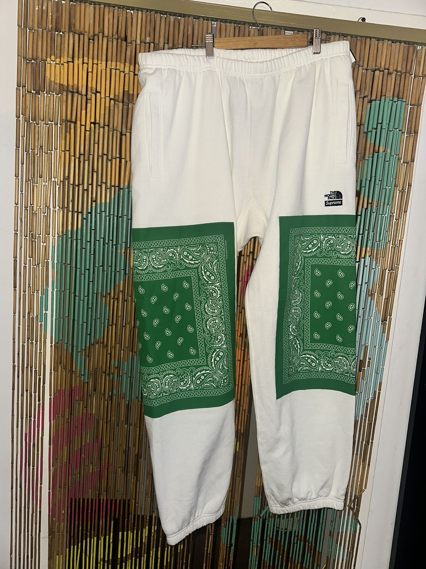 The North Face X Supreme Sweat Pants Green Bandana Size XL