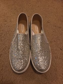 Sparkly Silver Slip-ons