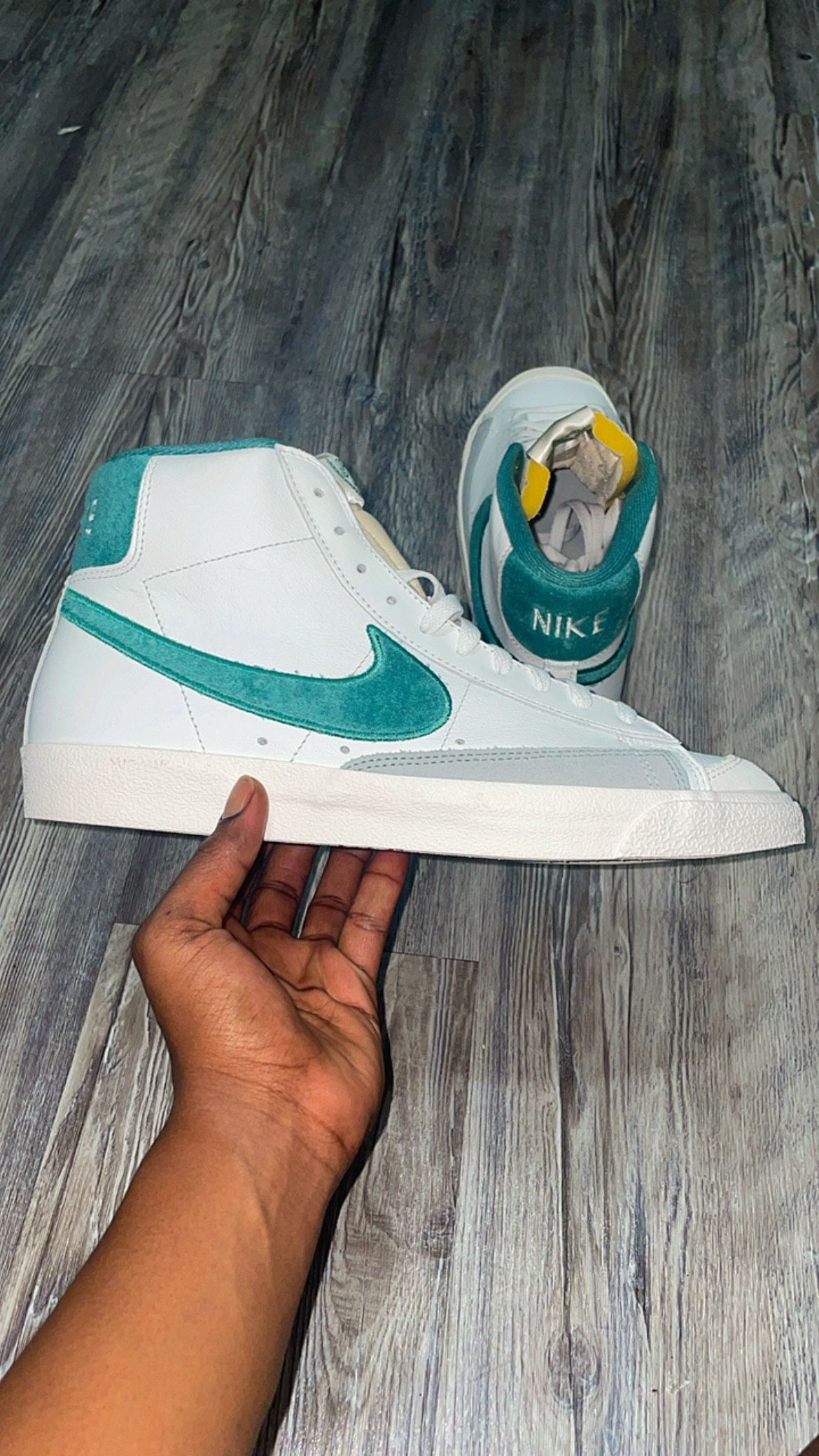 Nike White and Teal High-Tops