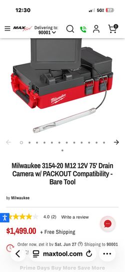 Milwaukee 75 feet M 12 sewer camera