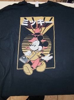 Disney Mickey Mouse Japan Tourist Graphic T-Shirt Black XL