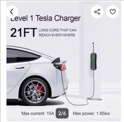 Liftsun Level 1+2 Tesla Charger,110V to 240V, 16 Amp, NEMA 6-20 Plug and 5-15P Adapter, 21ft Extension Cord - Portable Home Electric Vehicle Charging
