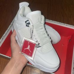 Size 6:5-Air Jordan 4 Retro “Pure Money” 25th Silver Anniversary (Deadstock)