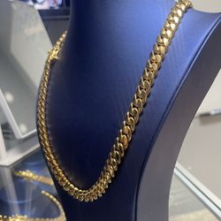 ‼️🧈 12MM MIAMI CUBAN LINK CHAIN 24 INCHES🥇⚡️ GOLD OVER SILVER