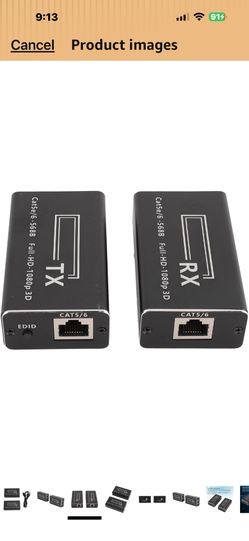 HDMI Extender, 1080P HDMI Transmitter and Receiver Up to 60M(196ft), HDMI Ethernet Sender Repeater Over Singal RJ45 Cat5e/Cat6/Cat7 Ethernet LAN Cable