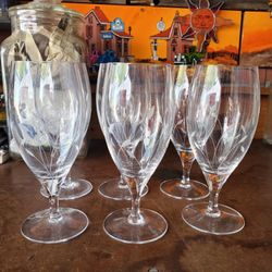 Princess House Garden Mist Ice Tea Crystal Glasses 