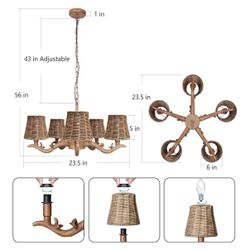 Lámpara De Araña De Ratan 