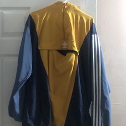 Rare Adidas Originals Jacket Colorblock Anorak Gray Blue Yellow Nylon