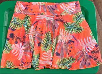 Orange Tropical Beachy Skirt Coverup Silky Soft Size XL