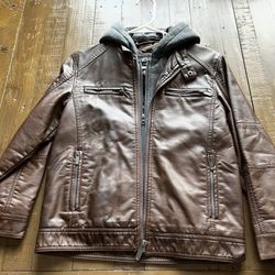 Boy’s Faux Leather Jacket Zip Medium (10/12)