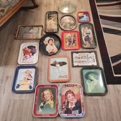 Vintage Coca-Cola & Pepsi Metal Trays Set - 15pc Collection