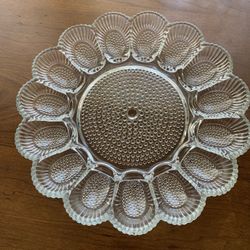 Hobnail Glass Deviled Egg Tray