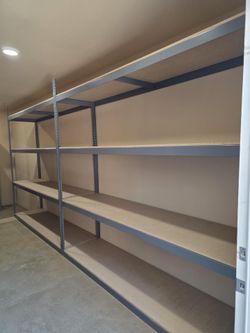Stock Supply Garage Storage Rack Shelves 96 in W x 24 in D Boltless Shelving Stronger Than Homedepot Lowes And Costco Delivery Available