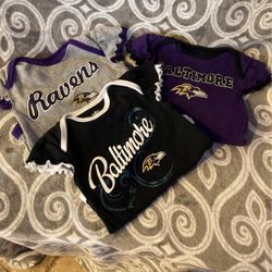 Baltimore Ravens baby onesies 6/9 M