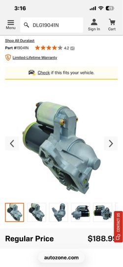 Duralast DLG starter New