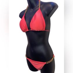 Coral Gold Chain Bikini