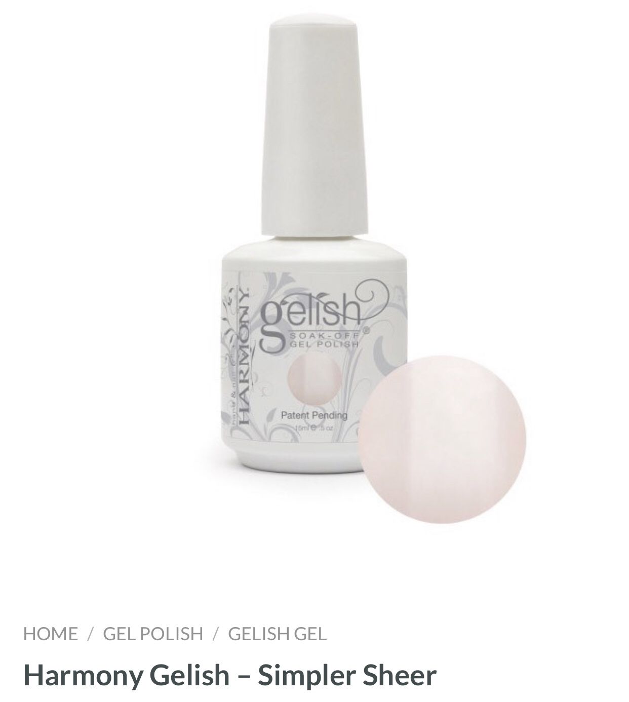 Harmony Gelish Gel Nail Polish - Simpler Sheer 15ml