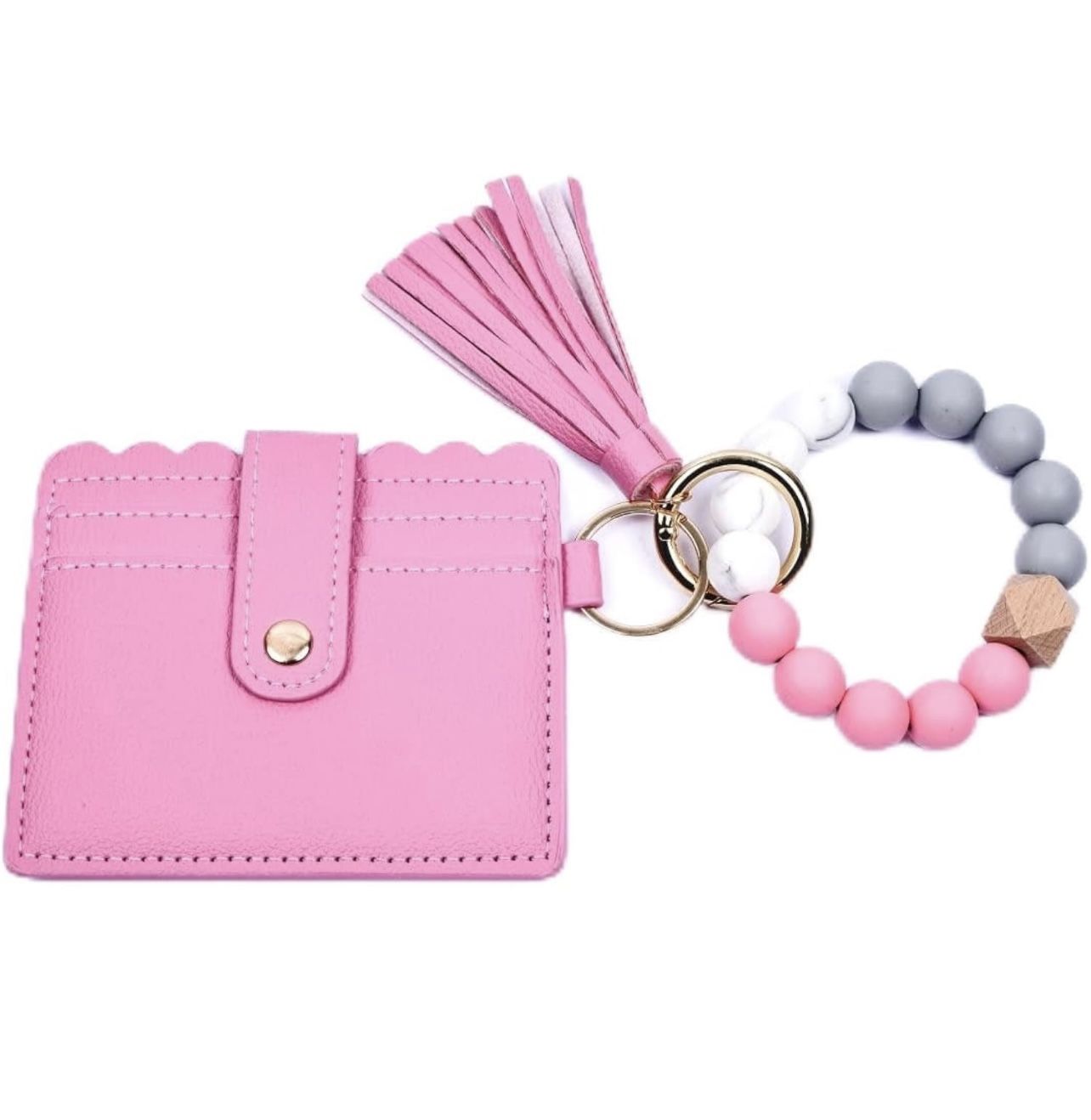 5 Different Colors Keychain Wallet With Bracelet