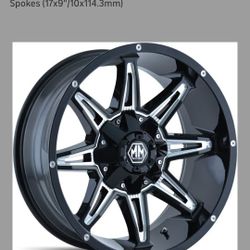Mayhem Rampage 8090 Black Wheel with Milled Spokes (17x9"/10x114.3mm)