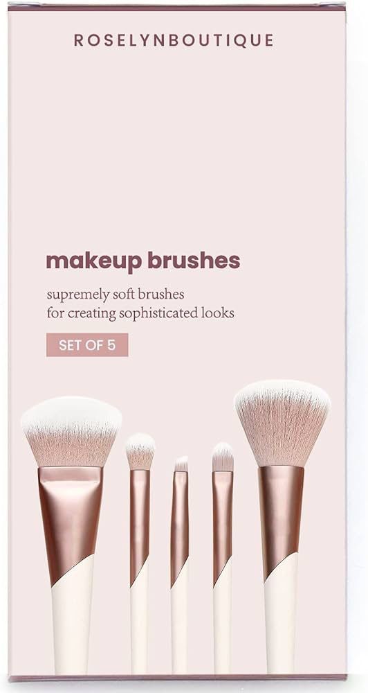 Makeup Brushes 5Pcs Makeup Brush Set Premium Synthetic Powder Foundation Contour Blush Concealer Eye Shadow Blending Liner Make Up Brush Kit