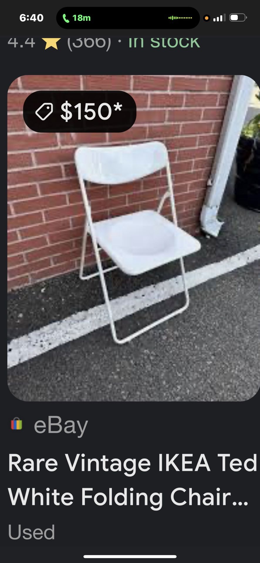 Vintage IKEA Ted Folding Chairs And Rattan Side Table $167