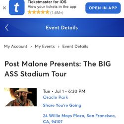 2x Post Malone And Jelly Roll Concert Tickets 