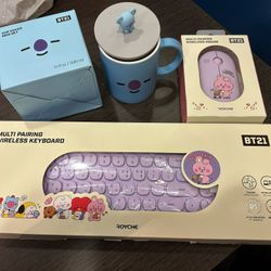 BTS wireless Keyboard, Mouse, And Cup. (new, Open Box)