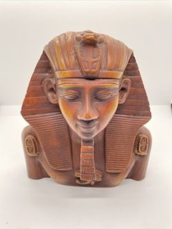 King Tut Wood/Resin Bust Statue