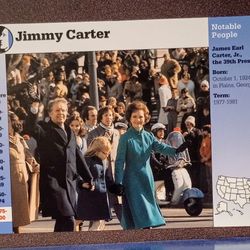 1995  President Jimmy Carter American History Vintage Collectible Large Card