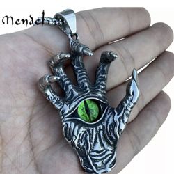 Halloween Cool Mens Large Stainless Steel Devil Claw Necklace Pendant Men