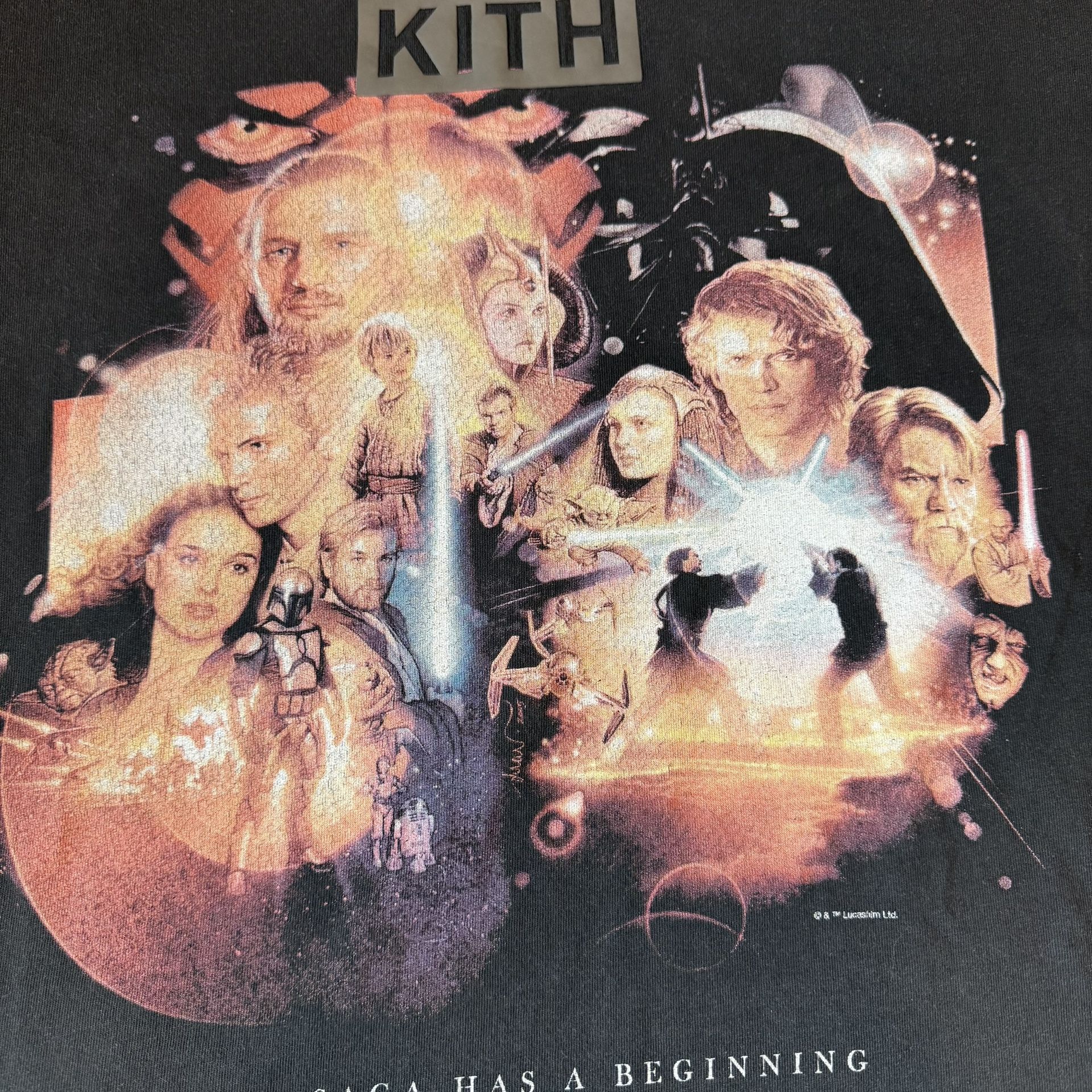 Kith x STAR WARS Beginning Vintage Tee Black (FW21) Sz Small