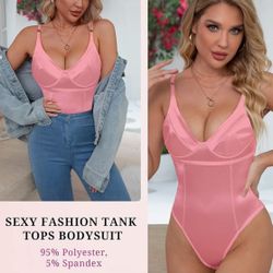 Dlsave Sexy Neon Corset Top for Women Deep V Neck Satin Bodysuit Going Out Tank Tops