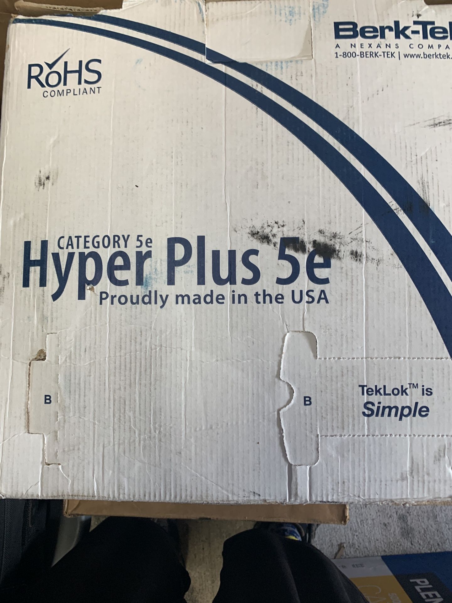 3 Boxes Berk-Tek Hyper Plus CAT5e Plenum UTP Ethernet Cable 1000ft box (White)