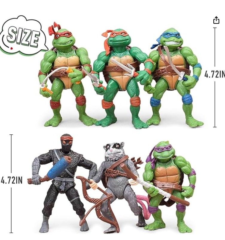 4.7" Turtles Action Figures 6PCS