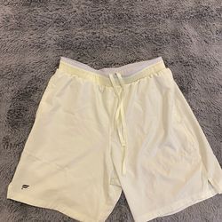 Fabletics Men’s Athletic Shorts – Cream/Off-White – Size Medium – Lightweight Activewear