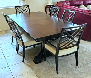 Stanley Continuum Double Pedestal Dining Table + 8 Chairs