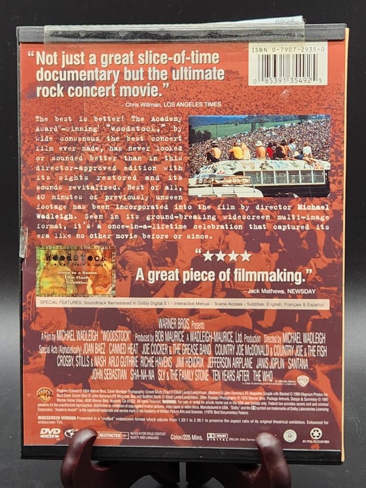 Woodstock "3 Days of Peace & Music" DVD - The Director's Cut