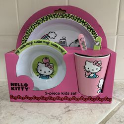 Hello Kitty 5 Piece Kids Plate Set 