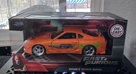 Jada Fast & Furious 1:32 Brian's Toyota Supra Die Cast Car Orange Mint In Box