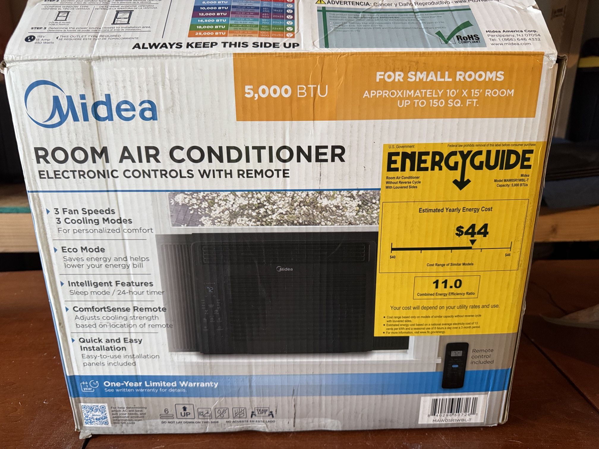 Midea 5,000 BTU Window Air Conditioner with Remote Control (3 months old/moving)