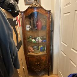 Exquisite Antique French Early 18th Century Cabinet With Hand Painted Designs