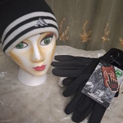 Gorro ADIDAS,,unisise  Guantes Negros