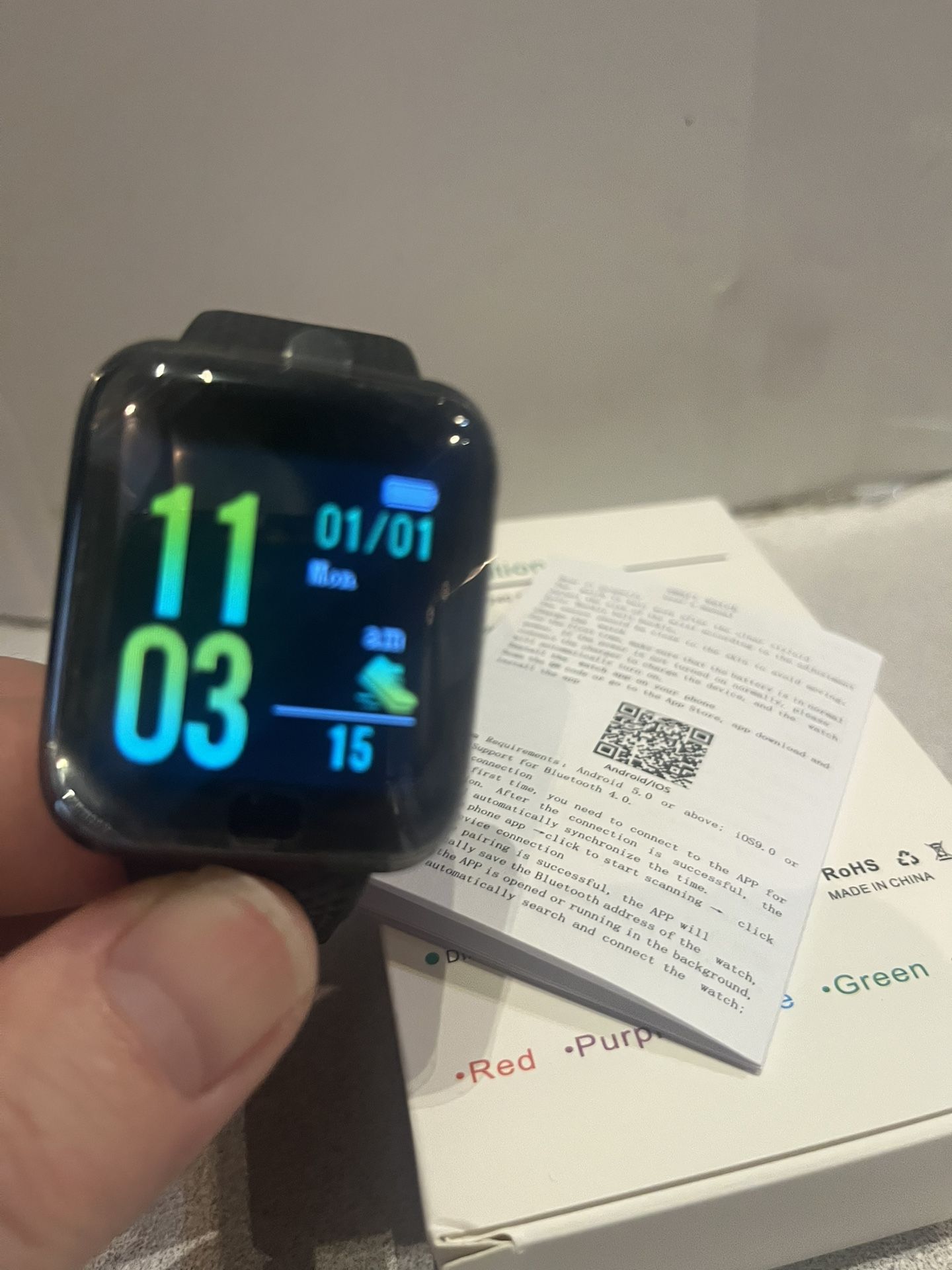 New FitPro LP715 Smart Watch Fitness Tracker-Black