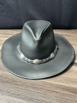 Henschel Hat Co. Black Western Hat, Braided Concho Band, Medium